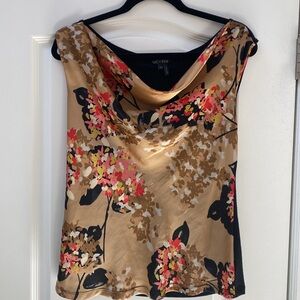 NIC + ZOE Gold Floral tank blouse, size Medium petite